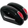 GZM SET BORSE LATERALI RIGIDE PICCOLE NERE CON LUCI POSTERIORI UNIVERSALI PER MOTO Compatibile con HARLEY E CUSTOM