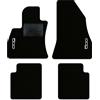 QUEMAR Tappetini Auto compatibili con 500L / Kit Tappeti in Moquette e Gomma su Misura (Set 2 Anteriori + 2 Posteriori)/ Ricami e Colori Personalizzati (Bordo Nero, 2 Ricami)