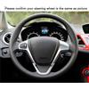 Shining wheat Coprivolante in pelle nera per Ford Fiesta 2008-2013 Ecosport 2013-2016 (Linea bianca)
