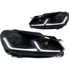 ONETREND Faro Anteriore Per VW Per Golf 6 R20 MK6 2009-2012 Fari Anteriori A LED Luci Diurne Doppio Proiettore Accessori Per Auto Modificati Gruppo Fari Anteriori(Xenon RHD,Black Set)