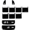 Siuku Accessori Interni Auto Compatibile con Jaguar per XF XJ XJL 2009-2020 per E-Pace 2017-2024 Finestra Interruttore di Copertura Trim Pulsante Nero Riparazione Adesivo Interni Decor