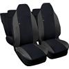 Lupex Shop Coprisedili auto compatibili con Smart ForFour, Made in Italy, tessuto poliestere, set sedili completi anteriori e posteriori (Nero - Grigio Scuro) SL