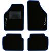 QUEMAR Tappetini Auto per Lancia Musa 2004-2012, Bordo Blu, 2 Ricami | Kit Tappeti Moquette e Gomma su Misura / Set 2 Anteriori + 2 Posteriori / Ricami e Colori Personalizzati / Antiscivolo