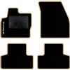 QUEMAR Tappetini Auto compatibili con Range Rover Evoque I 2011-2019/ Kit Tappeti Moquette e Gomma su Misura (Set 2 Anteriori +2 Posteriori)/ Ricami e Colori Personalizzati (Bordo Beige, 1 Ricamo)
