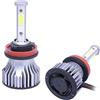 GZLMMY 1 paio H11 lampadine LED COB chip 72W 8000lm 6500K, kit di conversione fari anabbaglianti, fari anteriori bianchi, estremamente luminosi fendinebbia