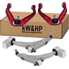 kW&HP KIT 4PZ BRACCI SOSPENSIONE SUPERIORI RINFORZATI + BRACCETTI INFERIORI kW&HP 4 PEZZI (BRA440KW/F)