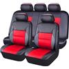 THNIKK Auto Pelle Coprisedili per Suzuki Swift 2018-2025, su Misura Impermeabile Antiscivolo Sedile Coprisedile Copri Tutte Le Stagioni Comodi Protezioni Sedile Accessori,black red