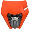Generico Faro Led per Moto Universale Motard Motocross Enduro Mascherina Protettiva (Maschera Arancio Con Faro Led)