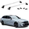 OMAC Barre Portatutto Trasversali TÜV geprüft per BMW 3er Touring F31 G21 2012-2025 - Bloccabile (4 Schlösser) - Max 100 kg - Robuste Befestigung Argento