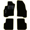 QUEMAR Tappetini Auto compatibili con Alfa Romeo Mito dal 2008 / Kit Tappeti in Moquette e Gomma su Misura (Set 2 Anteriori + 2 Posteriori) / Ricami e Colori Personalizzati (Bordo Giallo, 1 Ricamo)