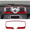 KUNGKIC Fibra di carbonio auto pannello di controllo centrale uscita aria adesivo decorativo interno compatibile con Mercedes Benz Smart 451 Fortwo 2011-2015 accessori sfiato AC (rosso)