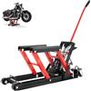 Pinuox Ponte sollevatore per moto, 680 kg, idraulico con ruote, facile da usare, pieghevole, piattaforma di sollevamento (rosso)