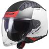 LS2, casco jet moto Copter, urban white red, L