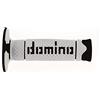 MES Domino COPPIA MANOPOLE IN GOMMA BICOLORE BIANCO/NERO DSH (DOMINO SOFT HAND) PER MOTO OFF ROAD CROSS/ENDURO Lunghezza: 120 mm Accessori: 97.5595.04-00