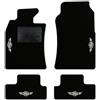 QUEMAR Tappetini Auto compatibili con MINI R50 R52 Cabrio R53 2001-2007/ Kit Tappeti Moquette e Gomma su Misura (Set 2 Anteriori+2 Poster.)/ Ricami e Colori Personalizzati (Bordo Bianco, 4 Ricami)