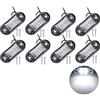 PolarLander 24v 12v 8pcs LED Side Marker Luce LED per Auto Camion rimorchi luci Gioco luci per rimorchio Barca Camion Camion Bianco