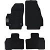 Rebeca Shop® Tappetini Auto Compatibili per Qubo con 2 clip in moquette nero | Tappeti Sagomati | Logo Ricamato Battitacco rinforzato
