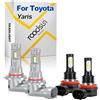 Generico Lampadina LED per auto, 120W, 6000K Luce Bianca, Abbaglianti e anabbaglianti 9012 HIR2, Fendinebbia H11, Fari LED antiabbagliamento, Illuminazione notturna a 300 metri, For Toyota Yaris 2015-2018