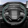 DZNEFYUP coprivolante auto Adatto Traspirante Pelle Volante Coprivolante Antiscivolo Durevole Per Peugeot 206 208 3008 308 207 307 2008 508 5008 407 107(Ovale verde 2 pezzi)