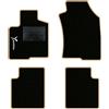 QUEMAR Tappetini Auto per Lancia Ypsilon 5 porte, Bordo Beige, 1 Ricamo | dal 2011 / anche Hybrid / Kit Tappeti Moquette e Gomma su Misura / Set 2 Anteriori + 2 Post. / Ricami e Colori Personalizzati