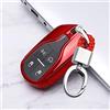 ontto for Maserati Levante GT Quattroporte Ghibli - Cover per portachiavi in TPU con portachiavi e portachiavi Smart Remote Entry Skin Keyless rosso