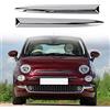 RUIRUIY Paraurti anteriore per auto, rivestimento superiore cromato, 735455041 di ricambio per FIAT 500 2007-2015