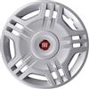 Rixto Kit di 4 copricerchi adattabili - per FIAT PUNTO Motion (seconda serie) Restyling '03 (LOGO ROSSO) - diametro 14 - non originali