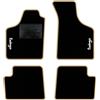 QUEMAR Tappetini Auto per Renault Twingo I, Bordo Beige, 2 Ricami | 1993-2007 / Kit Tappeti Moquette e Gomma su Misura / Set 2 Anteriori + 2 Posteriori / Ricami e Colori Personalizzati