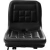 BounceyCart Sedile universale per trattore, sedile per carrello elevatore nero, sedile regolabile in pelle PVC, sedile industriale con schienale alto, ricambio per trattori, escavatori, tosaerba