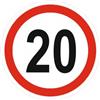 Generisch Generico 1 adesivo - Velocità massima ammissibile 20 km/h (R62/n. 20) W (20 x 20 cm).