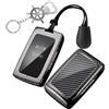 Rondrive Custodia per chiave auto adatta per Renault R4 R5 E-Tech Alpine A290 Clio 5 Austral per Dacia Duster 2/3 Keyless Custodia in metallo antigraffio Protezione chiave con portachiavi 4 tasti