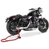 GYMAX Cavalletto Sposta Moto Posteriore, Portata di 200 kg, Alzamoto Regolabile per Ruote Motobike, Telaio in Metallo, con Ruote Flessibili, Facile Montaggioe e Trasporto, Rosso
