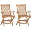 vidaXL 2X Sedie da Esterno Pieghevoli Arredo Seggiole Giardino Arredi da Esterni Robusto Sedie da Pranzo Patio Terrazzo Arredamento Legno di Teak