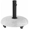 vidaXL Base per ombrellone 21kg Grigio Chiaro Calcestruzzo Rotondo, Base per Ombrello Rotonda, Moderna e Resistente, con Ruote, Ideale per Giardini e terrazzi