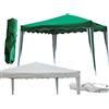 F-U Gazebo richiudibile Pieghevole Fisarmonica mt 3x2 3x3 Bianco Verde Sacca Mercato (2x3 mt, Bianco)