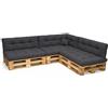 POKAR Set di Cuscini per Europallet Imbottito da 8 pezzi: 3x Sedile 120x80cm +3x Schienale 120x40cm +1x Laterale 60x40cm +1x decorativo 40x40cm, per Divano da Giardino, senza Pallet, antracite