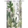 Hiseng Tende da Esterno con Anelli 1 Pezzi Stampa Pianta Foglia Tende da Sole per Esterno Tenda Oscurante Impermeabile per Balcone Giardino Pergola Protezione e Privacy (180x243cm,Tropicale)