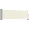 vidaXL Tenda da Sole Laterale Retrattile per Patio Privacy Automatica Schermo Parasole Frangivento 80x300 cm in Tessuto PU Crema Telaio in Ferro