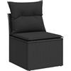 vidaXL Sedia da Giardino Senza braccioli con Cuscini Nera in polyrattan