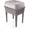 Prosperplast High Gardener 83 L, con coperchio in policarbonato, per proteggere le tue piante, Prosperplant Reply Planter Plastic Set in pietra grigia, 96.3 (AL