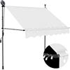 ShCuShan Tenda da Sole Retrattile Manuale con LED 100 cm Crema,Tenda da Sole per Esterno Avvolgibile,Tenda da Sole a Bracci Estensibili con Telaio in Alluminio, Tettuccio Resistente al Sole e Impermea
