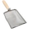 Felicafie Pala da giardino in acciaio inox con manico in legno e diverse opzioni di setaccio a rete, per setacciare il terreno e separare il compost (4,3 mm)