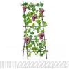 HOMASIS Traliccio da giardino a forma di A per piante, rampicante verticale per esterni con rete, pali in metallo plastificato, spalliera da giardino per fiori, viti, frutta, 78x65x187cm, nero