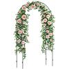 Outsunny Arco per Rose Rampicanti in Metallo, Arco da Giardino di Supporto per Piante Rampicanti, 140x40x240cm, Nero