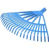 Aqbau® Rastrello per foglie in plastica da giardino senza manico, larghezza 44 cm, colore blu