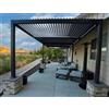 PURPLE LEAF Pergola Bioclimatica in Alluminio 3,5 x 7,2 m, Gazebo da Giardino Esterno Impermeabile con Lame Orientabili, Pergola per Terrazze, Cortili e Esterni, Grigio