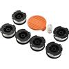 Zhanhai 6 bobine di filo per decespugliatore e 1 copertura per bobine di ricambio per decespugliatori Black and Decker GL280 GL230 GL340 GL425 GL430 GL530 GL540