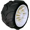 FashionCha Ruote Girevoli in Poliuretano Come Sostituti Durevoli per Carrelli da Campeggio, Bianco Nero