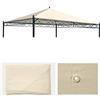 Mendler Telo di ricambio copertura tetto per gazebo Cadice poliestere 3x3m - avorio