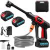 Bellanny Idropulitrice a Batteria | 21V 45Bar/652PSI Idropulitrice alta pressione senza fili | Pistola idropulitrici portatile con 2 batterie,6 in 1 Ugello,5M Tubo,per Auto Giardino Pavimenti Lavaggio